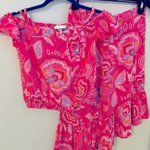 Set of flower print summer outfit for girls